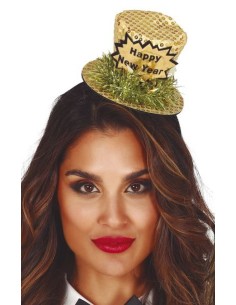 CERCHIETTO CON CAPPELLINO HAPPY NEW YEAR ORO - L'Officina delle 2