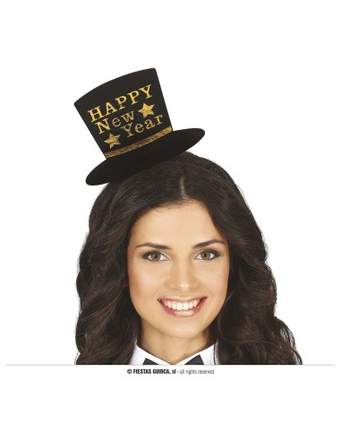 CERCHIETTO CON CAPPELLINO HAPPY NEW YEAR ORO - L'Officina delle