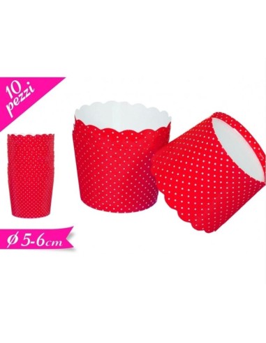 COPPETTE IN CARTA POIS ROSSO 10PZ H. 4,5CM - L'Officina delle
