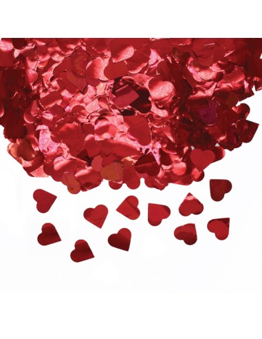 CORIANDOLI FOIL CUORI DIAM. CM. 2 ROSSI METAL GR.50 -