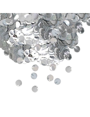 CORIANDOLI FOIL TONDI DIAM. CM. 2 ARGENTO METAL GR.50 -