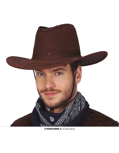 CAPPELLO CAW BOY MARRONE SCURO IN SIMILPELLE - L'Officina delle