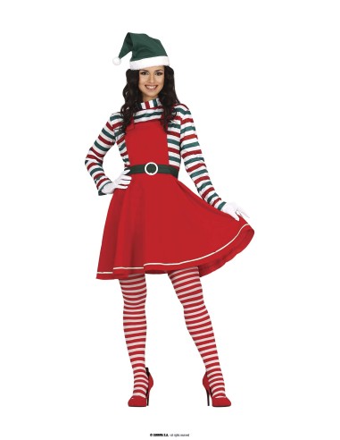 COSTUME DONNA ELFA AIUTANTE DI BABBO NATALE 42-44 TG. L -