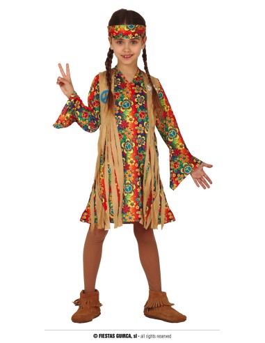 COSTUME HIPPIE BIMBA 5 - 6 ANNI - L'Officina delle feste