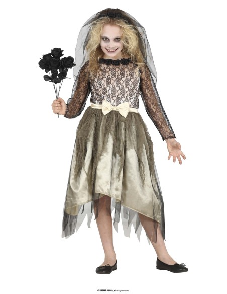 COSTUME SPOSA CADAVERE BIMBA 10-12 ANNI - L'Officina delle feste