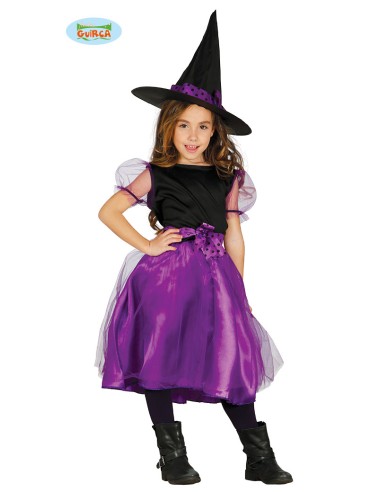 COSTUME STREGA VIOLA BAMBINA 7-9 ANNI - L'Officina delle feste