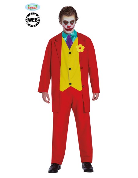 COSTUME UOMO BUFFONE JOKER TG. M 48-50 - L'Officina delle feste