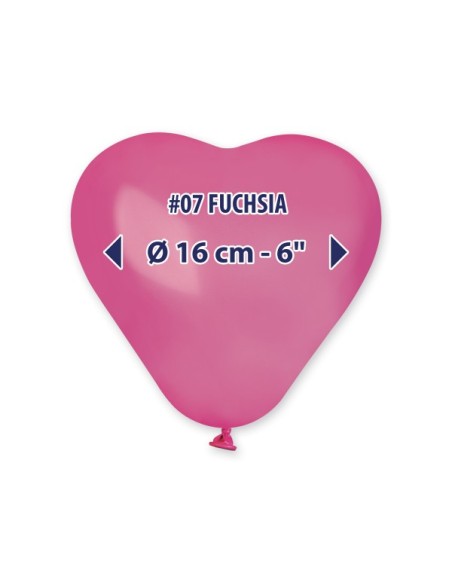 CUORE LATTICE 10" PZ.100 FUXIA 25CM - L'Officina delle feste