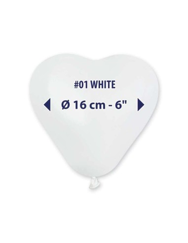 CUORE LATTICE 6" PZ.100 BIANCO 16CM - L'Officina delle feste