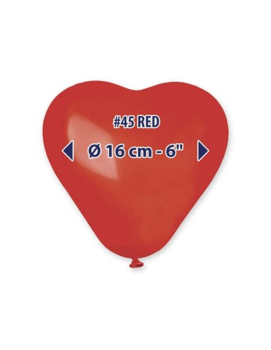 CUORE LATTICE 6" PZ.100 ROSSO 16CM - L'Officina delle feste