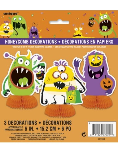 DECORAZIONI HALLOWEEN MONSTERS 3PZ - L'Officina delle feste
