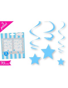 DECORO SPIRALI IN PLASTICA CELESTE 3PZ - L'Officina delle feste 2