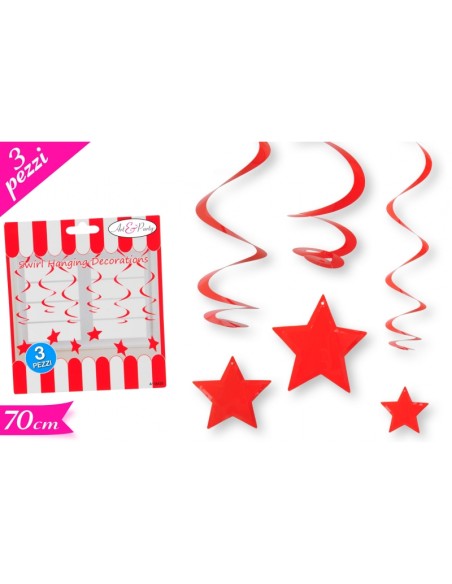 DECORO SPIRALI IN PLASTICA ROSSO 3PZ - L'Officina delle feste