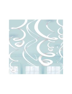 DECORO SPIRALI IN PLASTICA BIANCO 55CM PZ. 12 - L'Officina 2