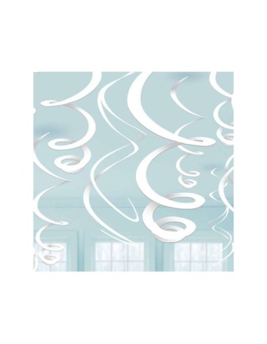 DECORO SPIRALI IN PLASTICA BIANCO 55CM PZ. 12 - L'Officina