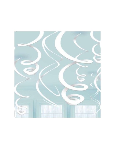 DECORO SPIRALI IN PLASTICA BIANCO 55CM PZ. 12 - L'Officina