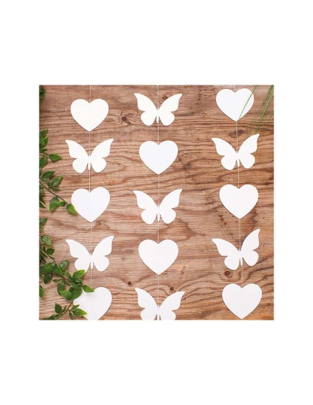 DECORO VERTICALE CUORI E FARFALLE MT2 - L'Officina delle feste