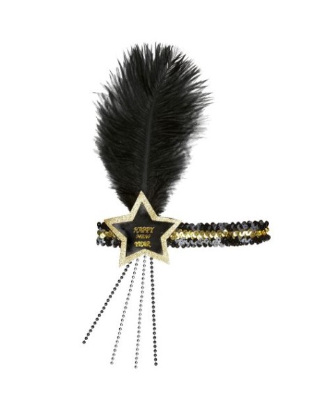 FASCIA CHARLESTON HAPPY NEW YEAR NERO-ORO - L'Officina delle