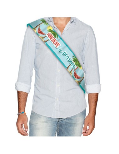 FASCIA METALLIZZATA "FINALMENTE IN PENSIONE" 168X10CM -