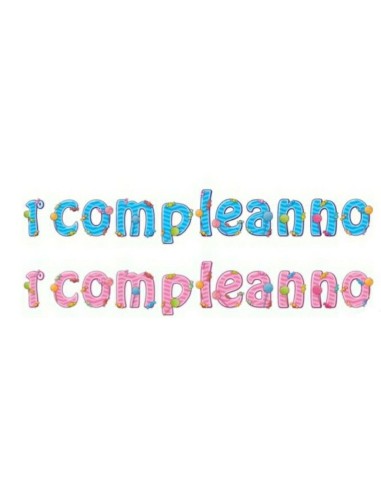 FESTONE 1° COMPLEANNO ROSA O CELESTEl 25cm - L'Officina delle