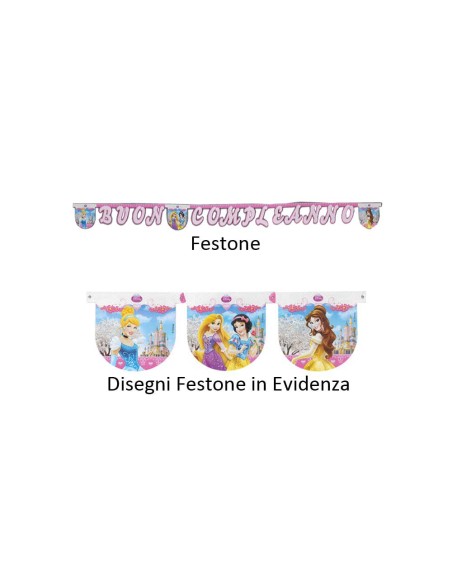 FESTONE BUON COMPLEANO PRINCESS 3,6 MT - L'Officina delle feste