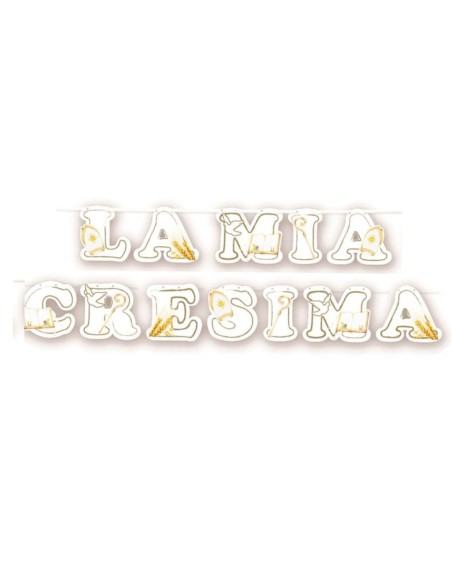 FESTONE CARTA "LA MIA CRESIMA" MT.4,5X18cm - L'Officina delle
