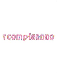 FESTONE CARTA 1° COMPLEANNO ROSA CARAMELLE MT.3XH20CM - 2