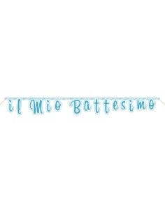 FESTONE CARTA IL MIO BATTESIMO CELESTE 180CM - L'Officina delle 2