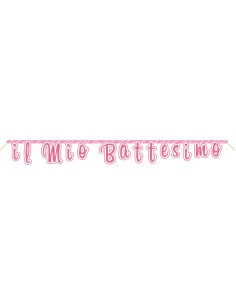 FESTONE CARTA IL MIO BATTESIMO ROSA 180CM - L'Officina delle 2