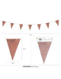 FESTONE CON BANDIERINE ROSE GOLD LUCIDO 10MT - L'Officina delle 2