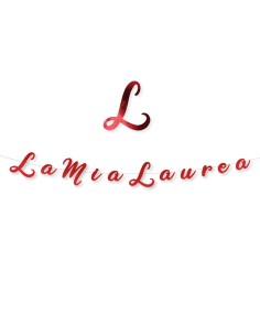 FESTONE SCRITTA LA MIA LAUREA ROSSO METAL 300X15CM - L'Officina 2
