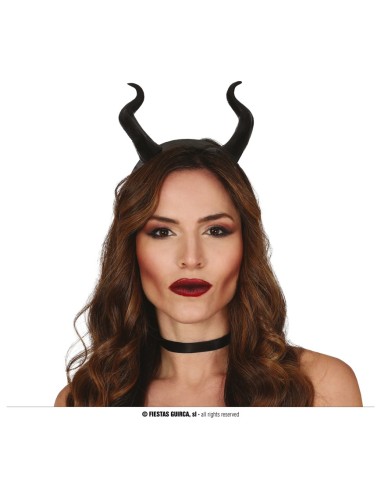 FRONTINO CORNA DEMONIO BORDEAUX E NERE - L'Officina delle feste