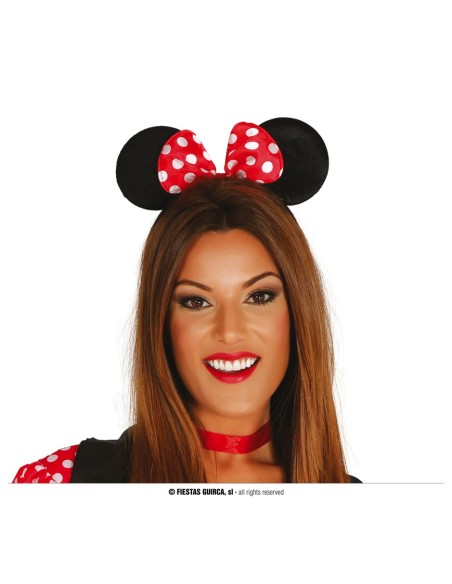 FRONTINO ORECCHIE TOPOLINA MINNIE FIOCCO ROSSO - L'Officina