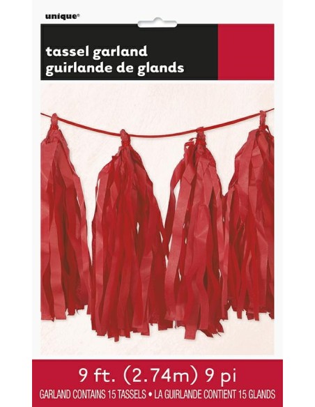 GHIRLANDA FRANGE CARTA ROSSA 274CM - L'Officina delle feste GHIRLANDA FRANGE CARTA ROSSA 274CM - L'Officina delle feste