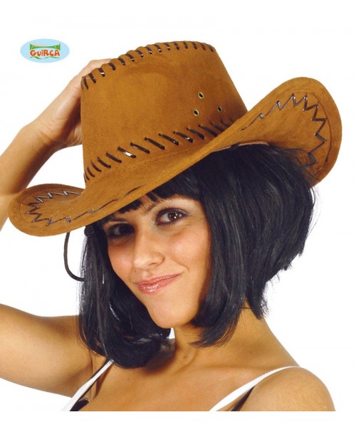 SOMBRERO VAQUERO MARRON PIEL