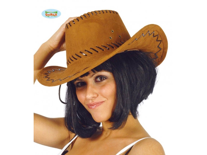 SOMBRERO VAQUERO MARRON PIEL