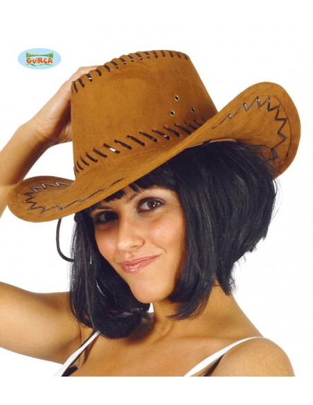 SOMBRERO VAQUERO MARRON PIEL
