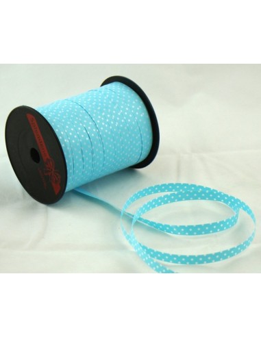 NASTRO AZZURRO CON POIS BIFACCIALE MM10X250M - L'Officina delle