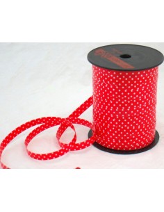 NASTRO ROSSO POIS BIANCO BIFACC. MM10X250M - L'Officina delle 2