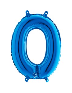 NUMERO MYLAR MEDIO BLU 0 CM. 35 - L'Officina delle feste 2