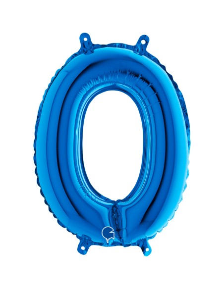 NUMERO MYLAR MEDIO BLU 0 CM. 35 - L'Officina delle feste