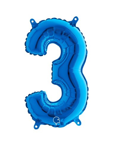 NUMERO MYLAR MEDIO BLU 3 CM. 35 - L'Officina delle feste