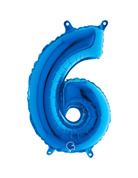 NUMERO MYLAR MEDIO BLU 6 CM. 35 - L'Officina delle feste