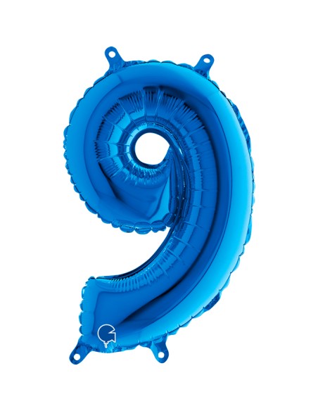 NUMERO MYLAR MEDIO BLU 9 CM. 35 - L'Officina delle feste