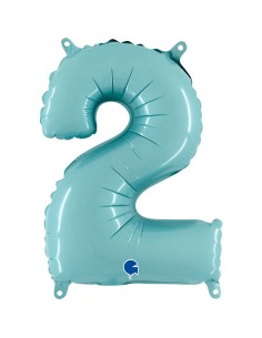 NUMERO MYLAR MEDIO CELESTE 2 CM. 35 - L'Officina delle feste 2