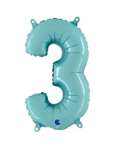 NUMERO MYLAR MEDIO CELESTE 3 CM. 35 - L'Officina delle feste 2