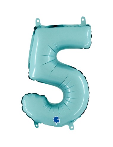 NUMERO MYLAR MEDIO CELESTE 5 CM. 35 - L'Officina delle feste