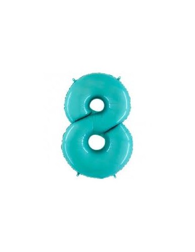 NUMERO MYLAR MEDIO CELESTE 8 CM. 35 - L'Officina delle feste