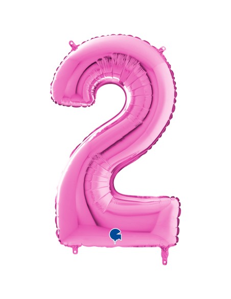NUMERO MYLAR MEDIO FUXIA 2 CM. 35 - L'Officina delle feste