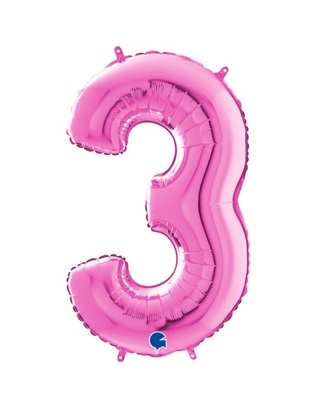 NUMERO MYLAR MEDIO FUXIA 3 CM. 35 - L'Officina delle feste